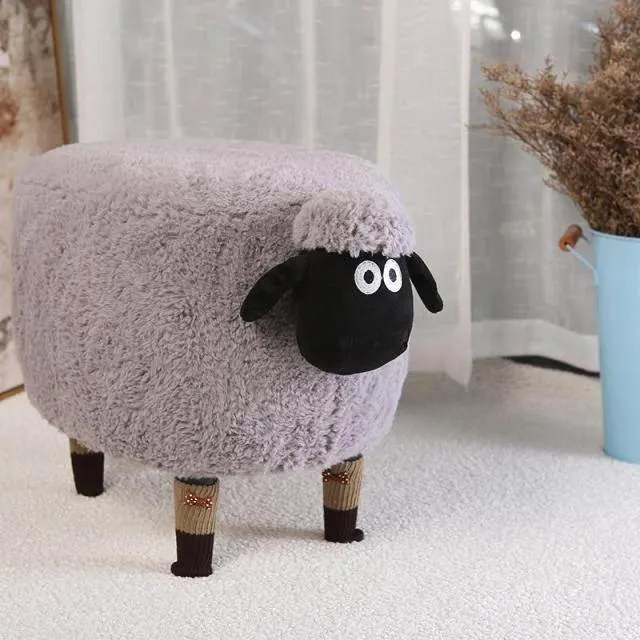 Fluffy Sheep Ottoman - Cute Kids Storage Organizer