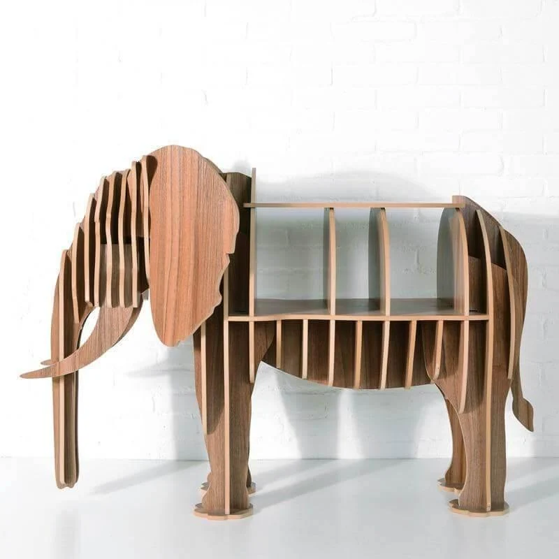 Wood Elephant Book Shelf - High-End European Style Furniture