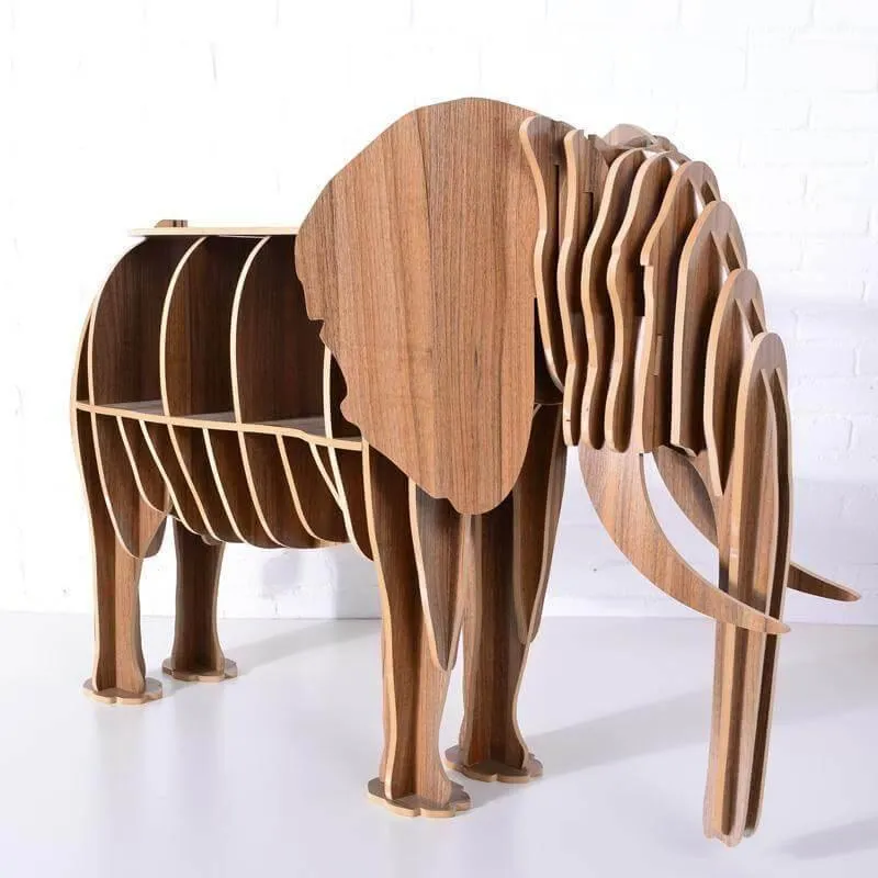 Wood Elephant Book Shelf - High-End European Style Furniture