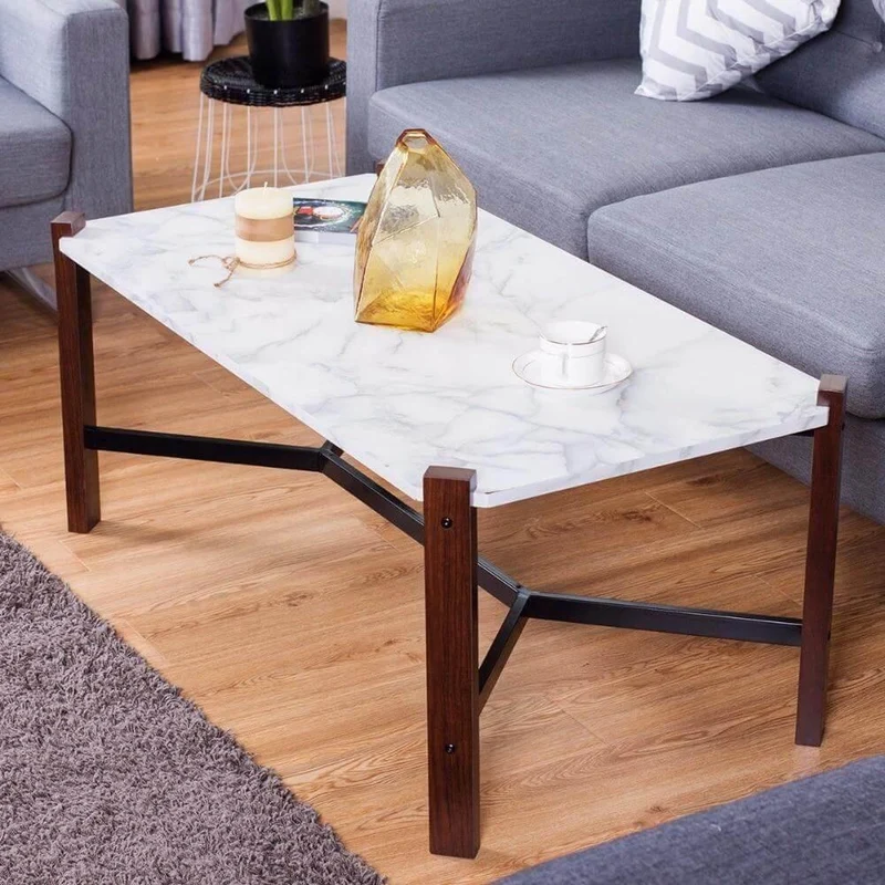 Elegant Marble Top Coffee Table - Stylish Accent Table