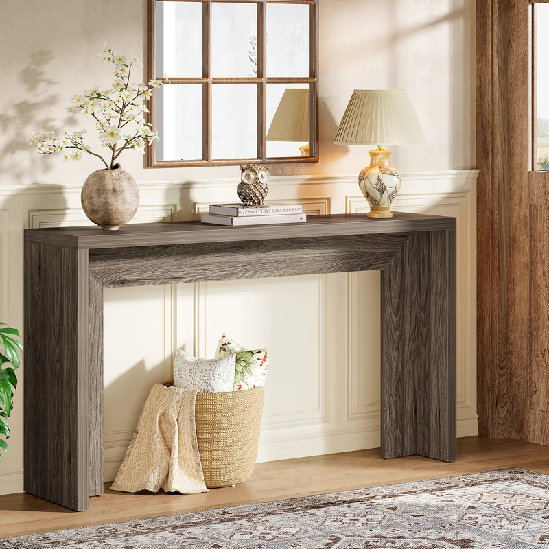 Tribesigns Landhaus Konsolentisch 140 cm – Schmaler Flurtisch mit Stauraum, Sofatisch für Eingangsbereich & Wohnzimmer