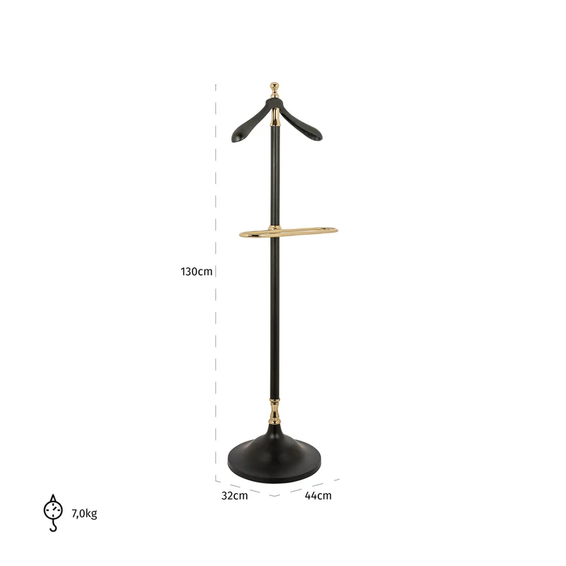 Garderobe Balley black – schlanker Kleiderständer aus Metall