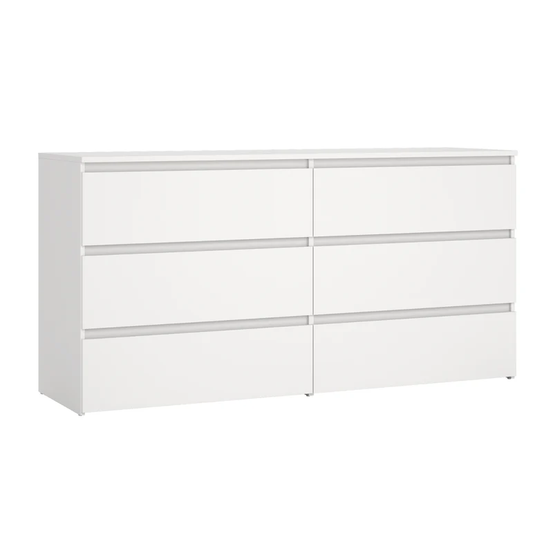 Maise Kommode 70x138x41 cm mit 6 Schubladen in weiß
