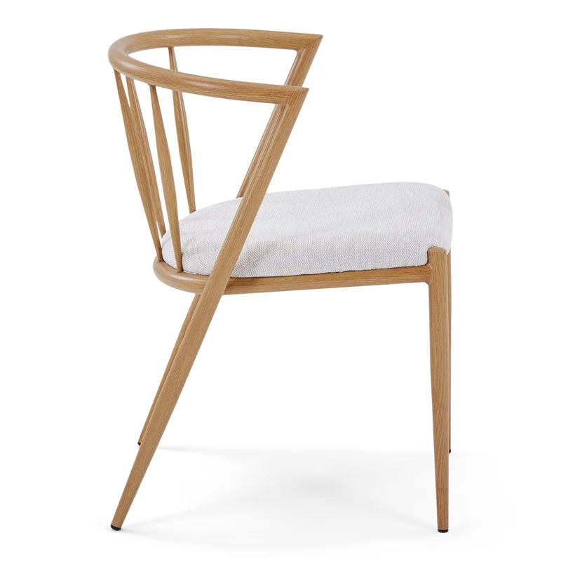 Bella Esszimmerstuhl - Eichenoptik mit beige gepolstertem Sitz