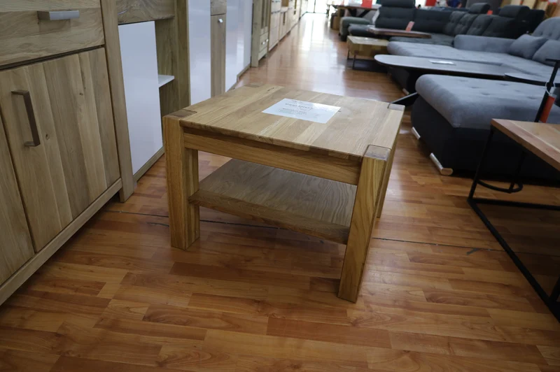 Vitrine + Soft-Close + Front Massivholz Eiche + großer Stauraum