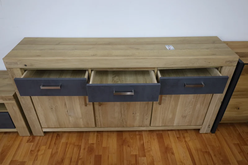 Kommode Sideboard +Front Massivholz Eiche +Schubladen/Ablageflächen