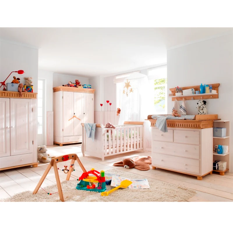 Babyzimmerschrank 3 trg. Kiefer massiv - Helsinki
