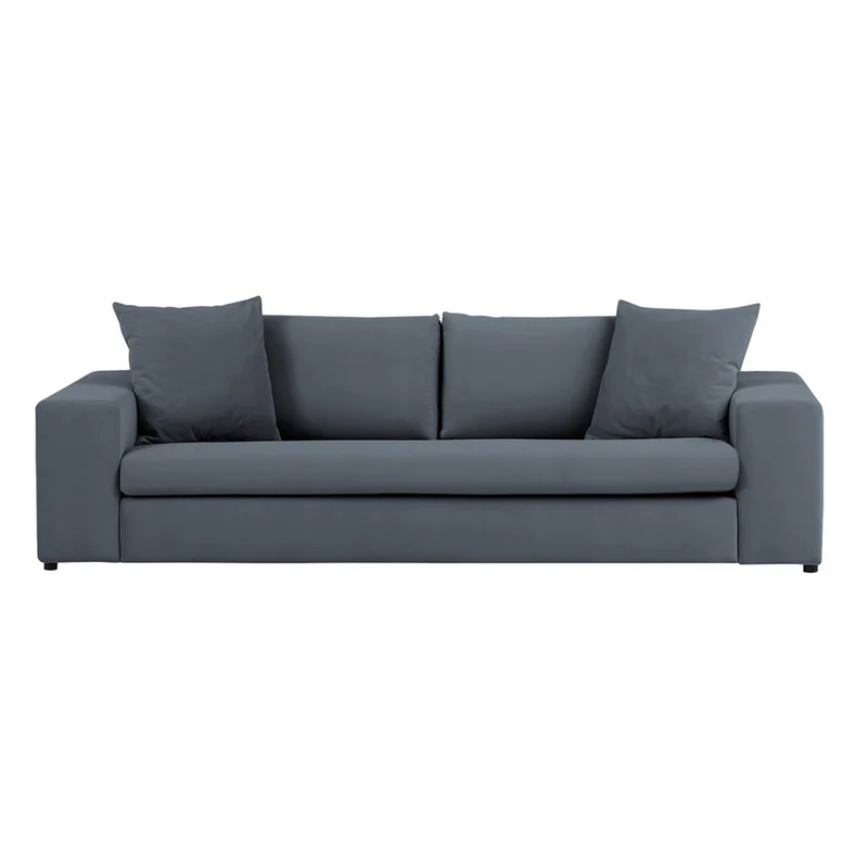 3-sitzer Sofa Samtvelours grau - Sleetland