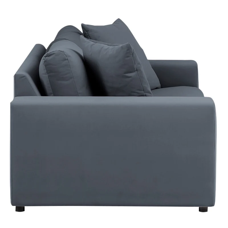 3-sitzer Sofa Samtvelours grau - Sleetland