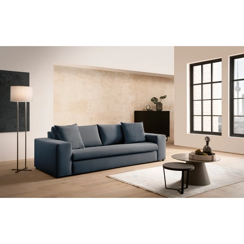 3-sitzer Sofa Samtvelours grau - Sleetland