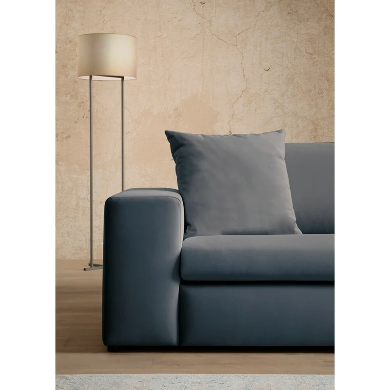 3-sitzer Sofa Samtvelours grau - Sleetland