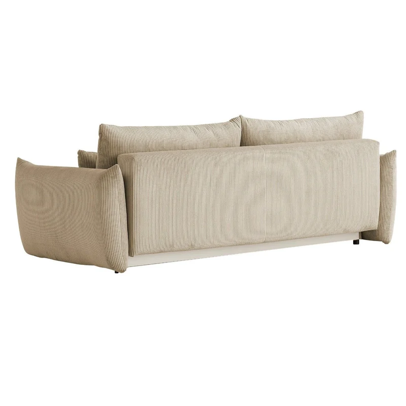 Schlafsofa mit Bettkasten Bezug Cord beige - Mavas