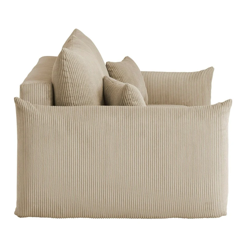 Schlafsofa mit Bettkasten Bezug Cord beige - Mavas