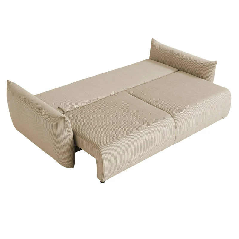 Schlafsofa mit Bettkasten Bezug Cord beige - Mavas