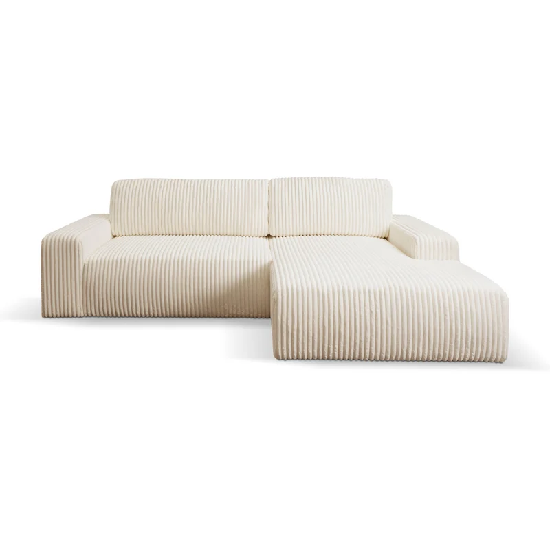 Ecksofa mit Schlaffunktion Breitcord beige - Bakels
