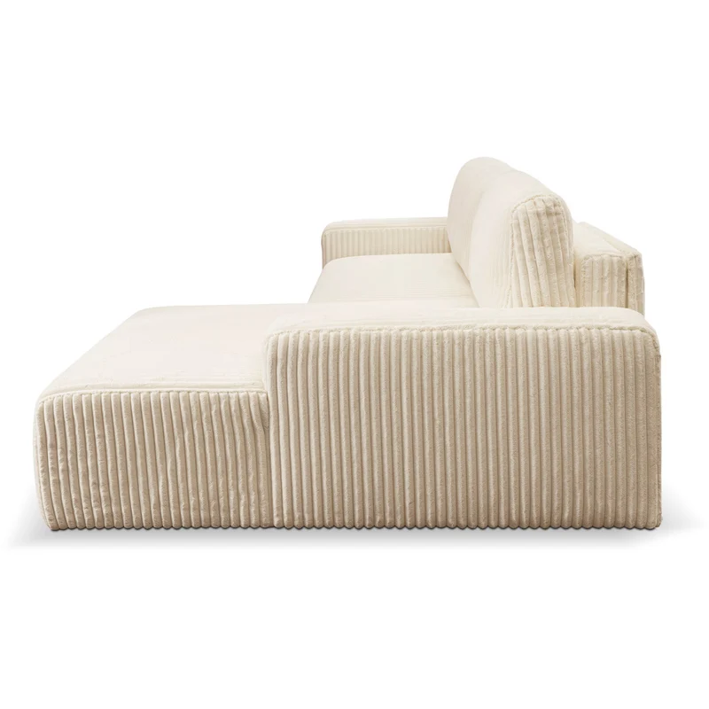 Ecksofa mit Schlaffunktion Breitcord beige - Bakels