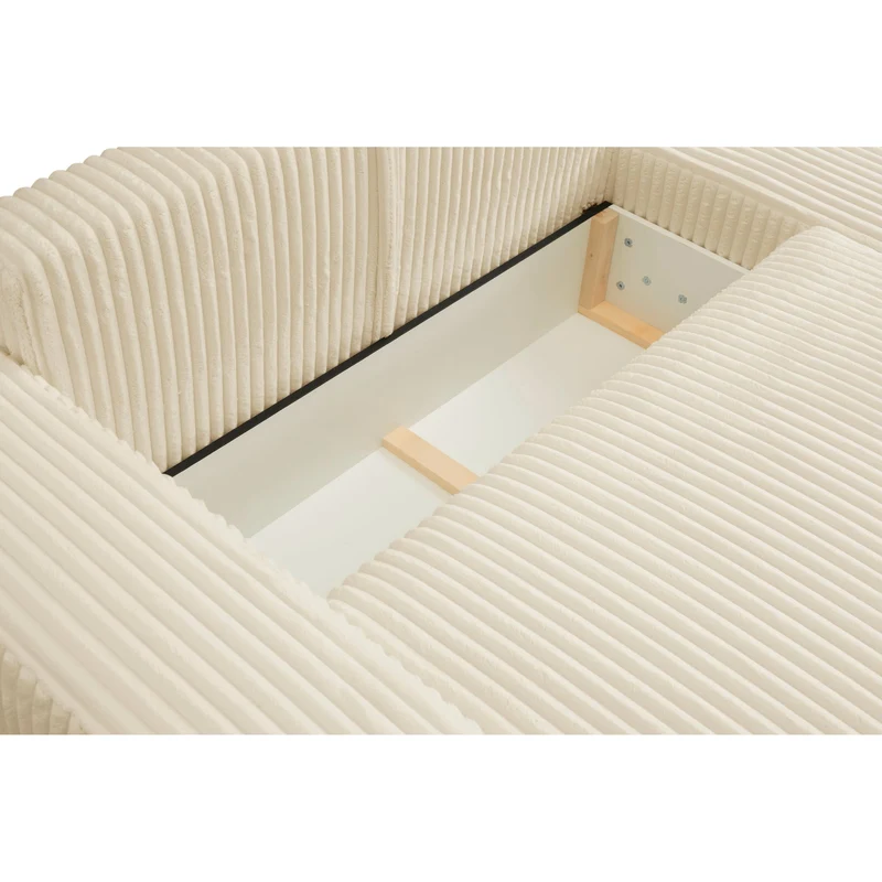 Ecksofa mit Schlaffunktion Breitcord beige - Bakels
