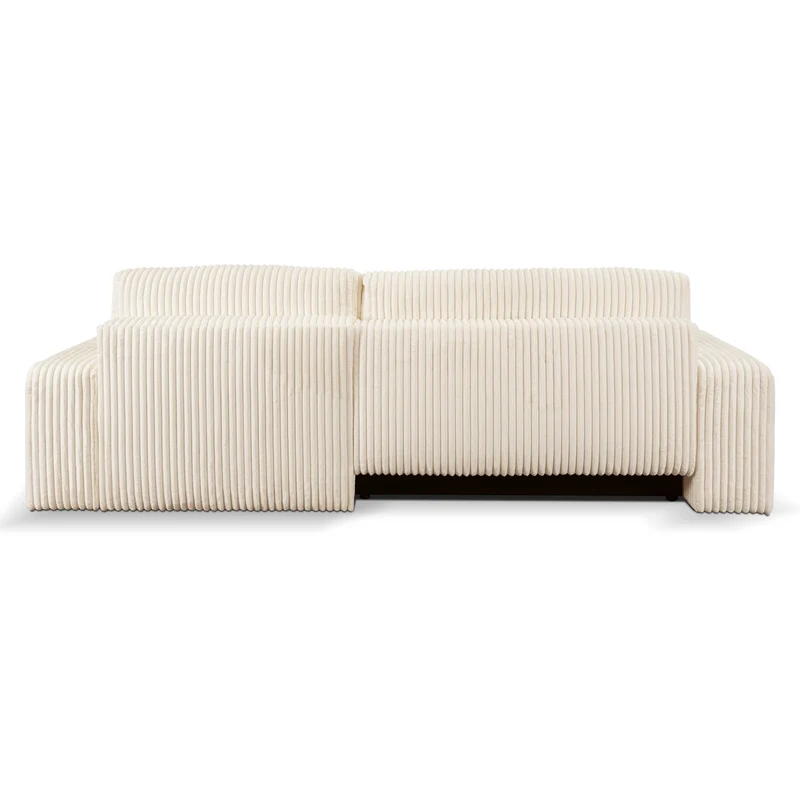 Ecksofa mit Schlaffunktion Breitcord beige - Bakels