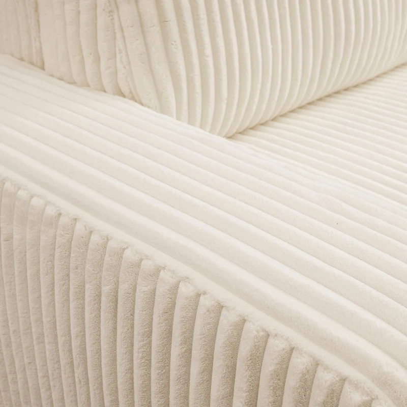 Ecksofa mit Schlaffunktion Breitcord beige - Bakels