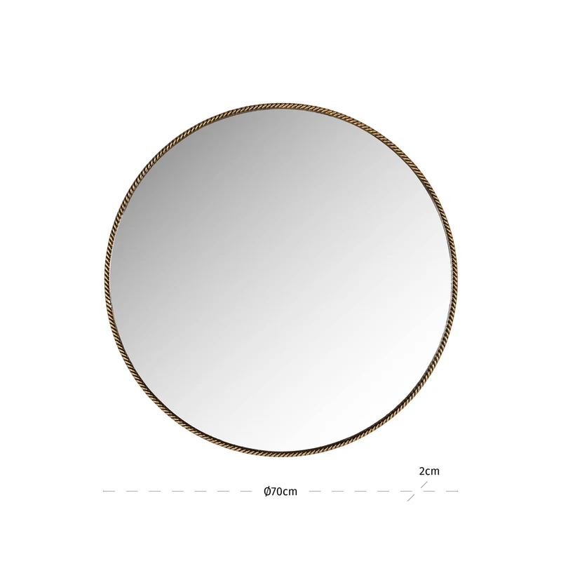 Spiegel Lavinia gold Ø70 cm – runder Wandspiegel mit Metallrahmen
