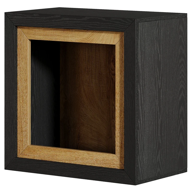 Tribesigns Industrial Beistelltisch aus Holz mit offenem Rahmen-Design, Moderner Nachttisch mit großer Ablage