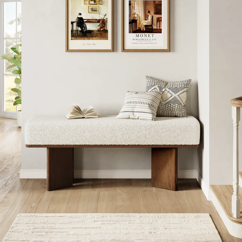 120 cm Aufbewahrungsbank mit Kissen, Gepolsterte Sitzbank für Eingangsbereich & Schlafzimmer