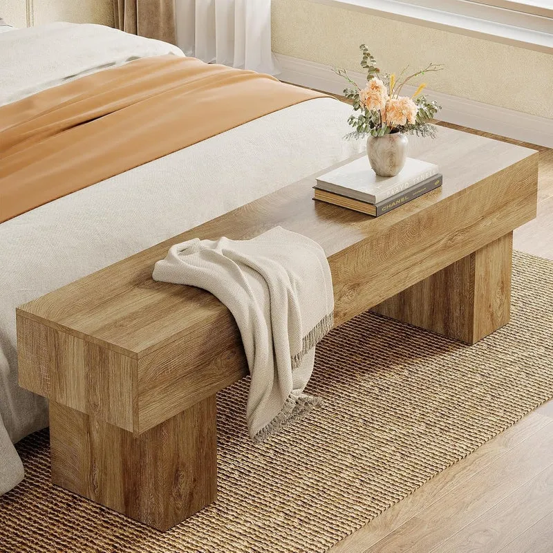 Flurbank 160 cm, rustikale Bauernhaus-Schuhbank aus Holz für Flur, Wohnzimmer und Bettende