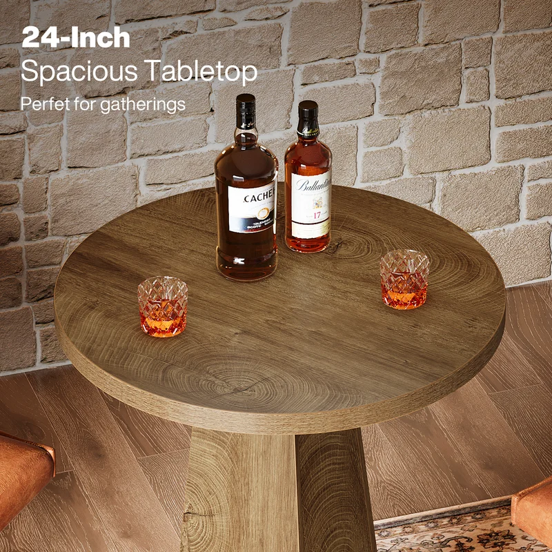 60 cm Runder Bartisch in Stehtischhöhe, Pub- & Bistrotisch für Küche, Esszimmer und Hausbar
