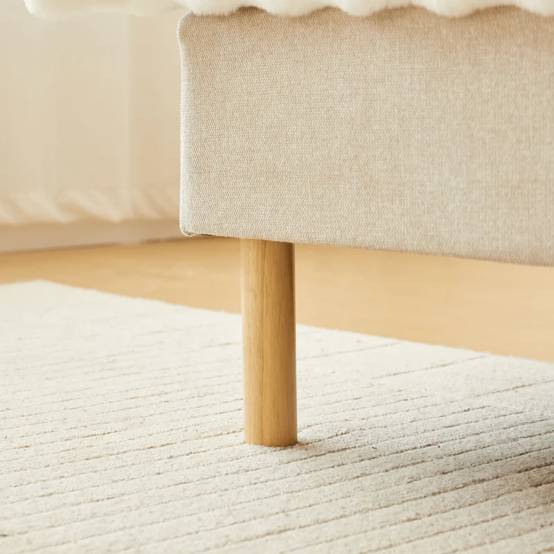 Premium Boxspringbett in Beige 90x200 cm mit 7 cm Memoryschaum Topper, exkl. Bettbeine