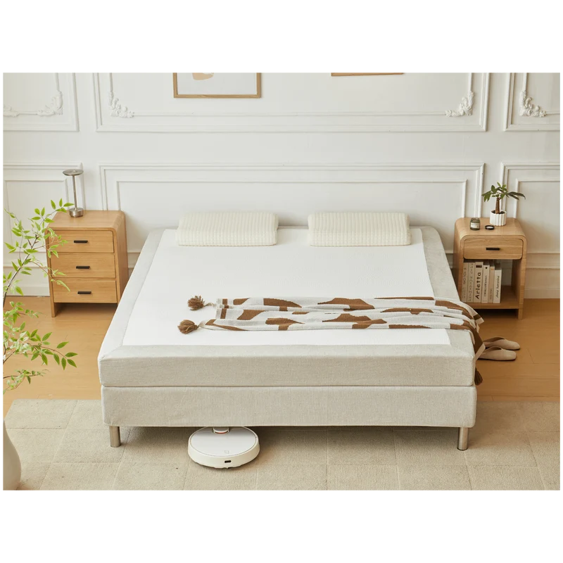Theodor Boxspringbett in Beige 180x200 cm inkl. Chromfüße