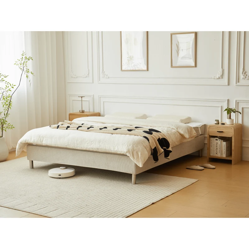 Theodor Boxspringbett in Beige 180x200 cm inkl. Chromfüße