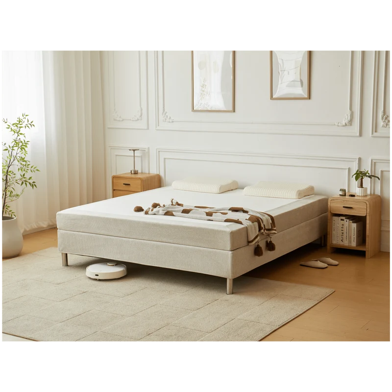 Theodor Boxspringbett in Beige 180x200 cm inkl. Chromfüße
