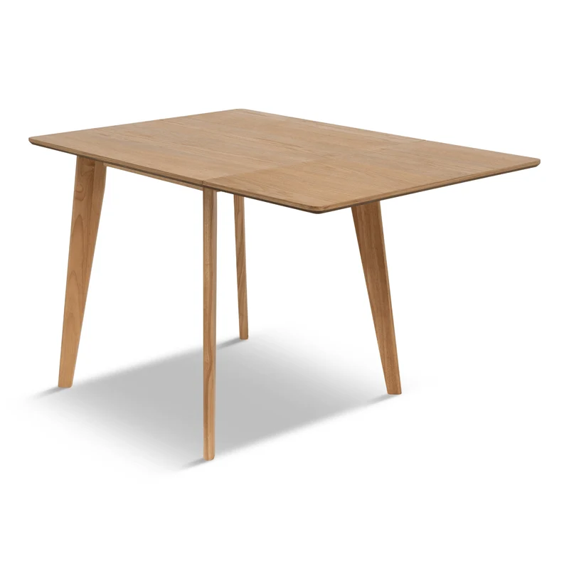 Ezra - Klapptisch aus Eiche mit Verlängerungsplatten aus lackiertem Eichenfurnier - 80/120 x 80 cm