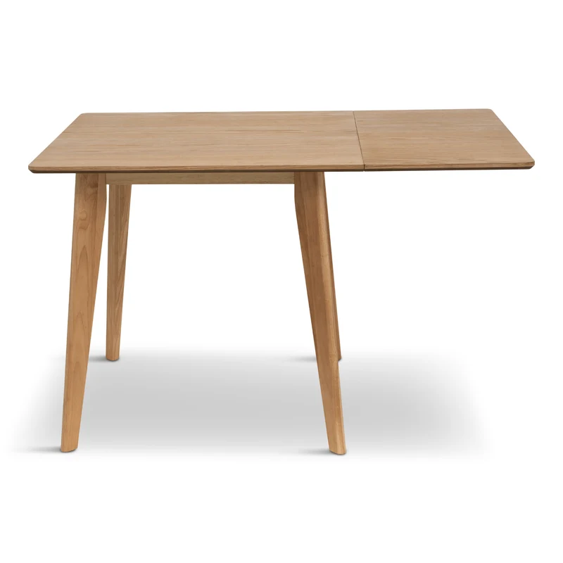 Ezra - Klapptisch aus Eiche mit Verlängerungsplatten aus lackiertem Eichenfurnier - 80/120 x 80 cm