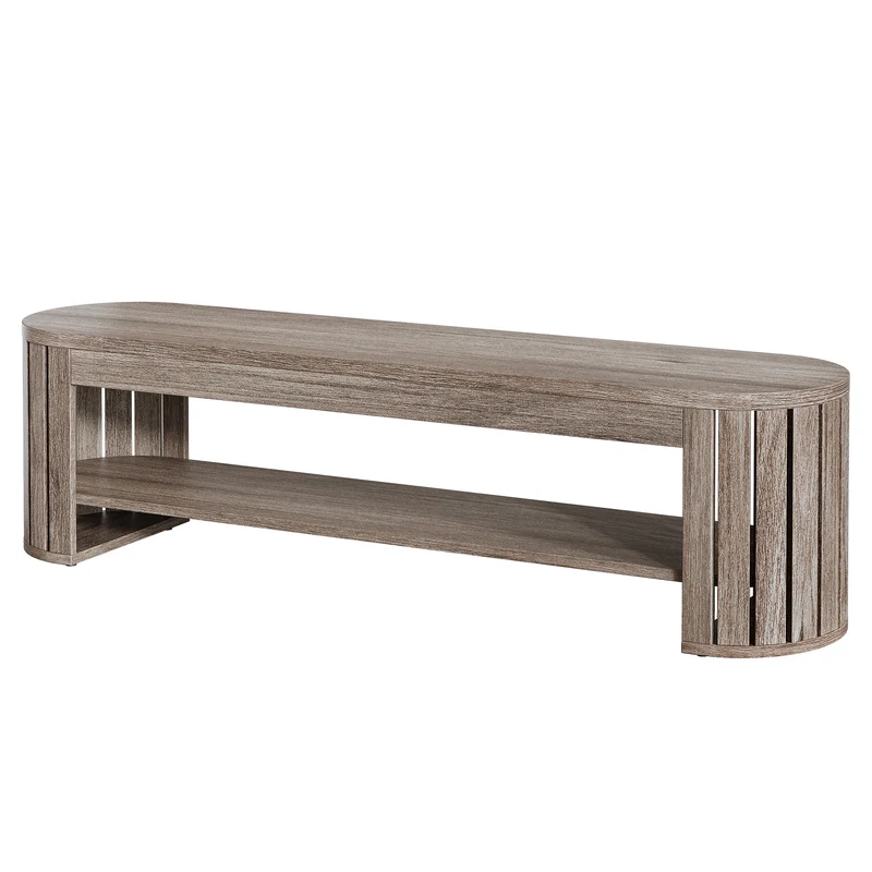Schuhbank aus Holz mit Stauraum, 160 cm Lange 2-stufige Sitzbank für Flur, Schlafzimmer und Wohnzimmer