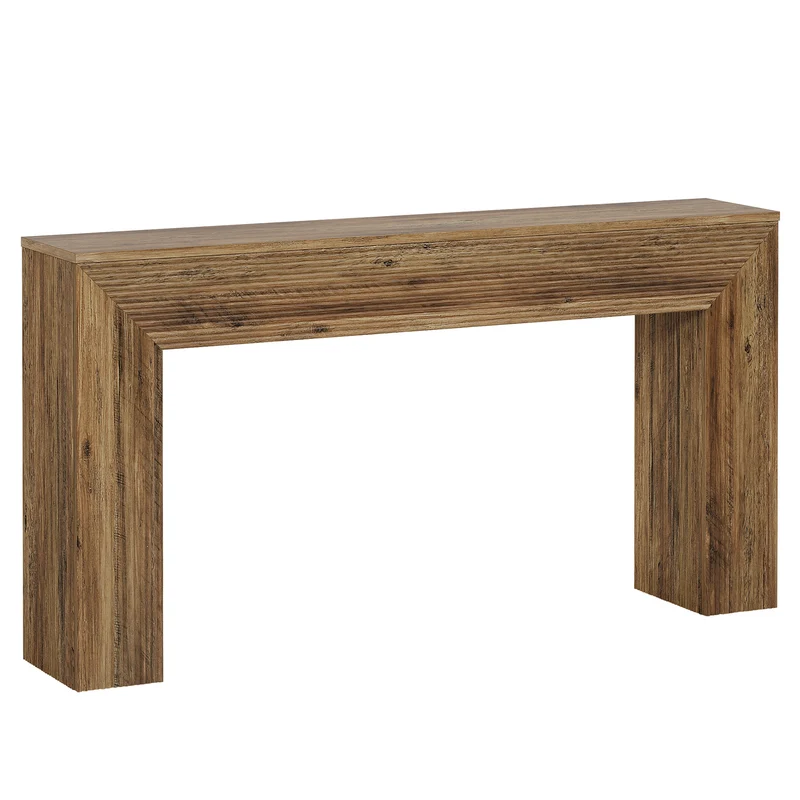 Schmaler Konsolentisch 160 cm, Langer Flurtisch mit Wellenakzenten