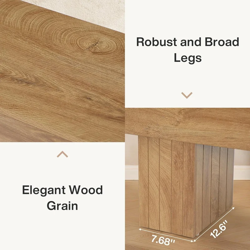 140 cm Esszimmerbank aus Holz, lange Bauernhaus-Sitzbank für Küche, Wohnzimmer, Flur oder Schlafzimmer