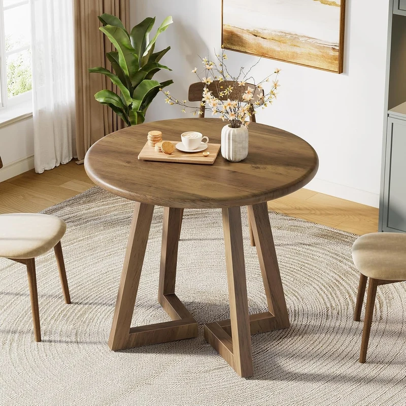 Tribesigns Kleiner Runder Esstisch für 2–4 Personen, 80 cm Küchentisch für Esszimmer