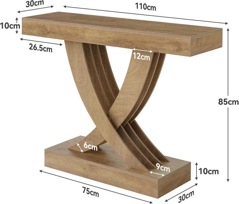 110 cm Schmaler Konsolentisch mit Holzgestell, Vielseitiger Beistelltisch für Flur