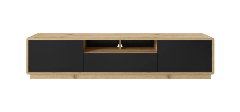 Tv-Unterschrank Vitrine Kommode + Holz Optik + Soft Close