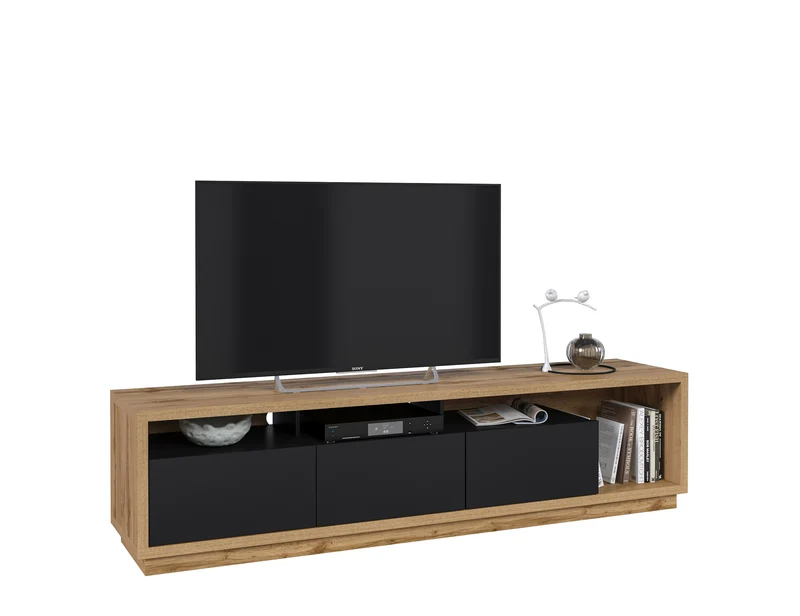 Wohnwand Set + Holz Optik + Schubladen + Ablagefläche