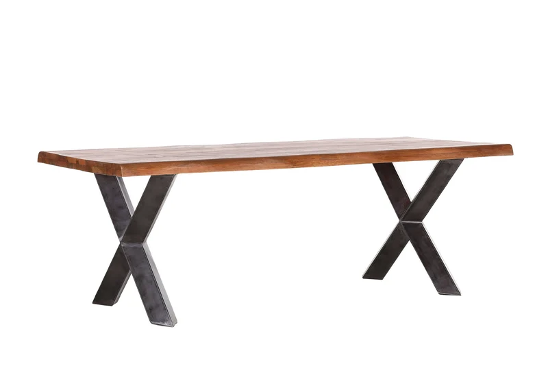 Esstisch Mango Massivholz + Dicke X Gestell 240x100cm
