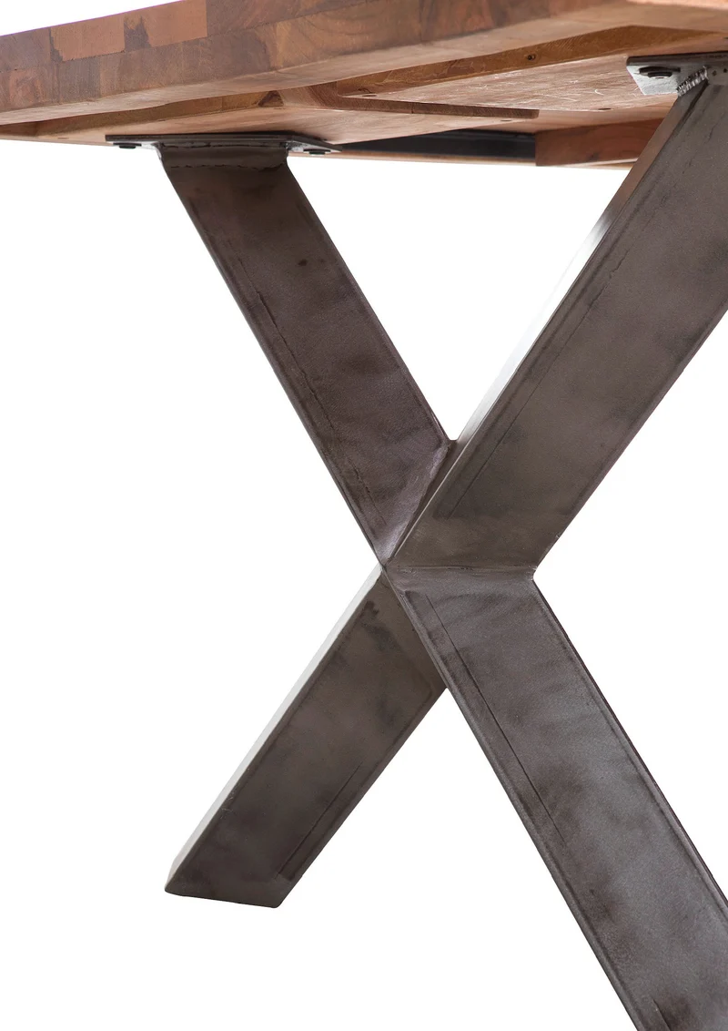 Esstisch Mango Massivholz + Dicke X Gestell 240x100cm