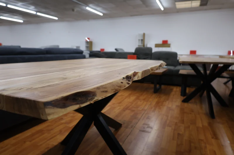 Esstisch Tisch + Massivholz Akazie + VOLL HOLZ 4cm