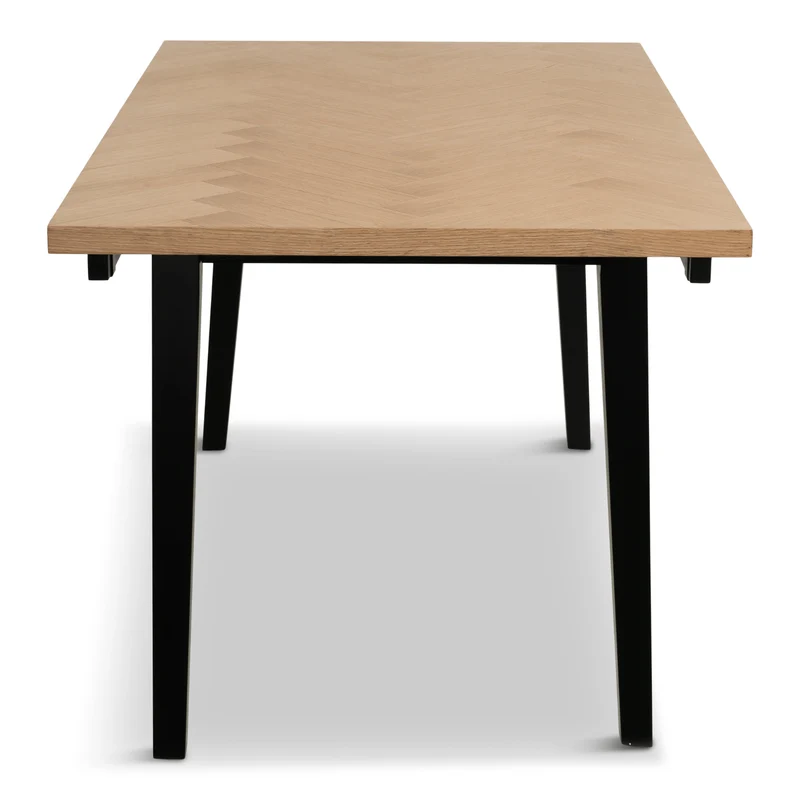 Valeria Fischgrät-Esstisch 200×90 cm in lackiertem Eichenfurnier