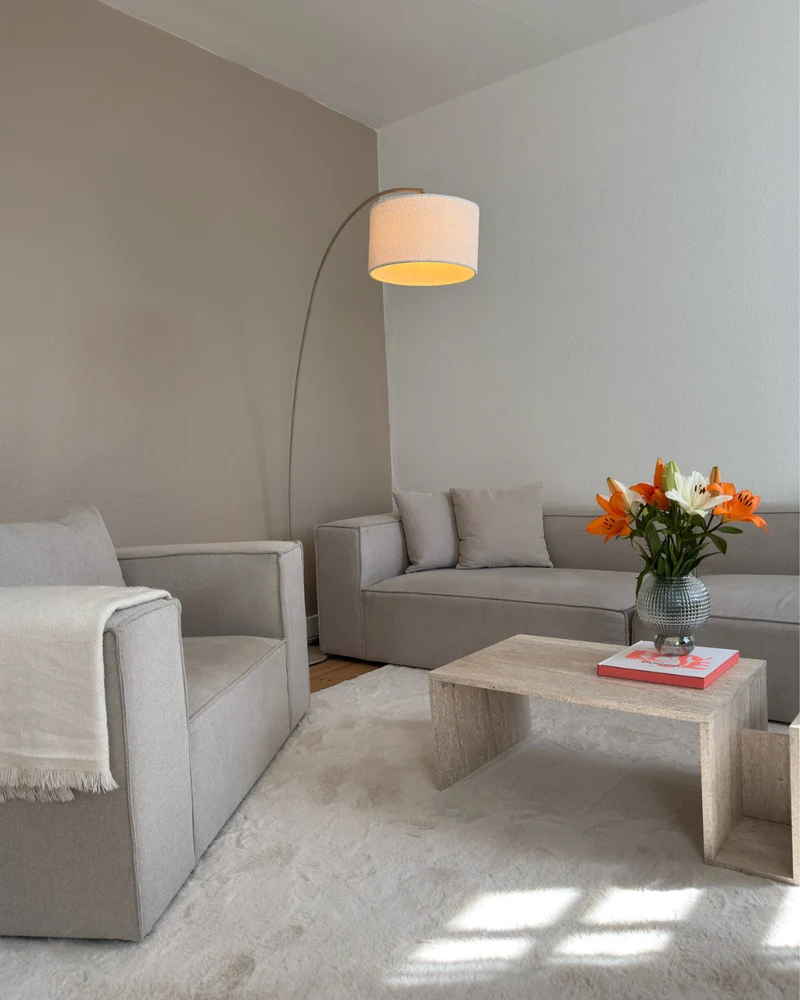 Hailey Sessel in Beige L: 136 × T: 100 × H: 64 cm