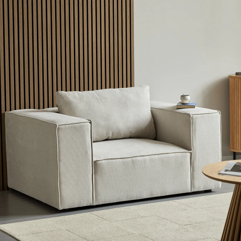 Hailey Sessel in Beige L: 136 × T: 100 × H: 64 cm