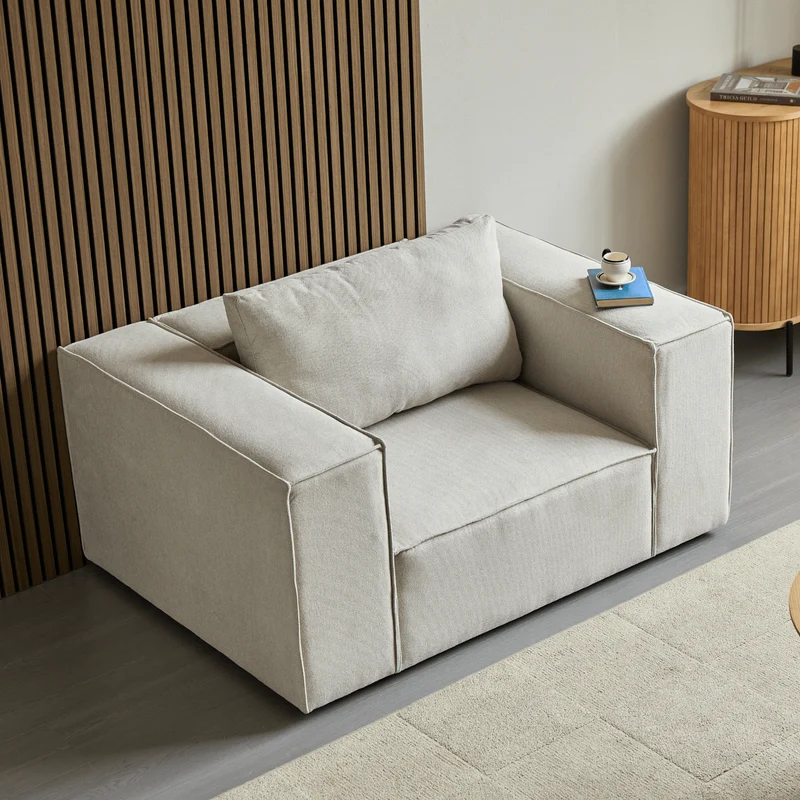 Hailey Sessel in Beige L: 136 × T: 100 × H: 64 cm