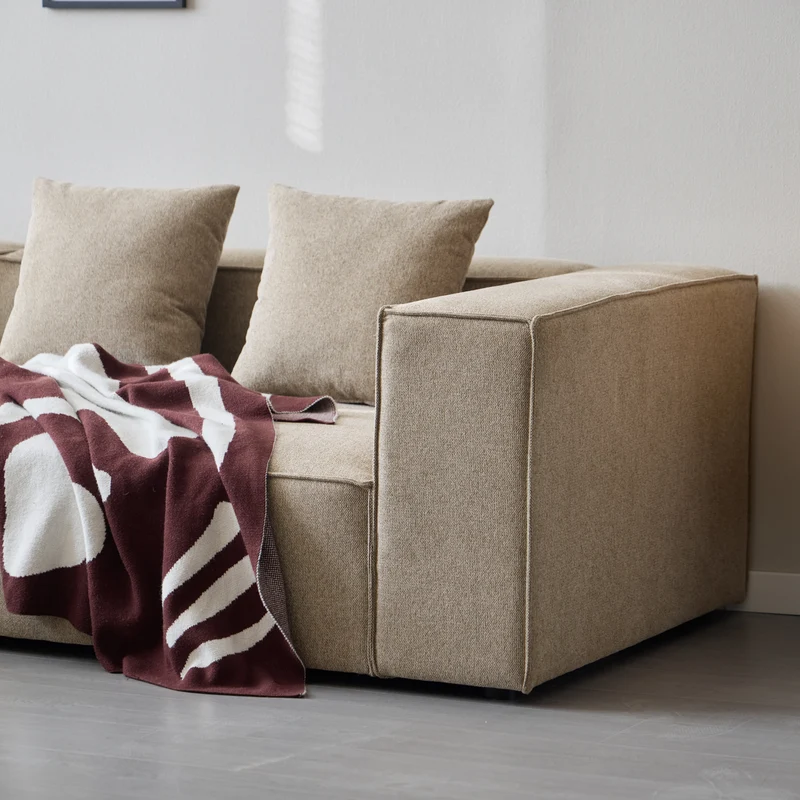 Hailey – U-Sofa Modulsofa in Sand mit 4 Modulen – Rechtsseitige Chaiselongue L: 368 x T: 247 x H: 65 cm
