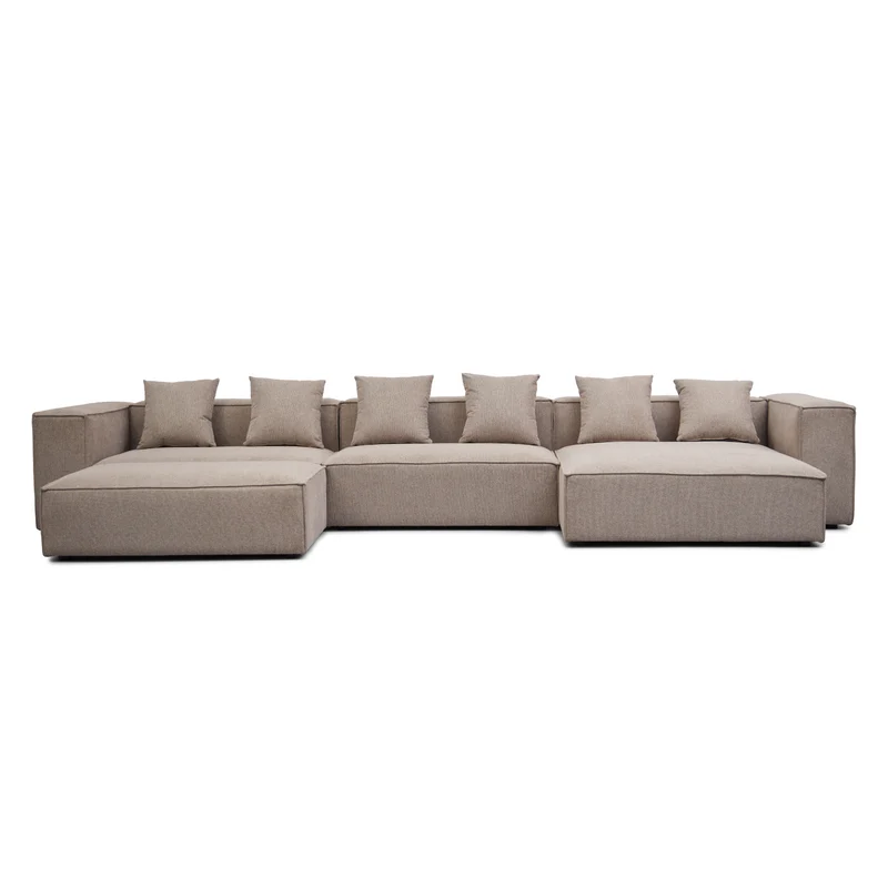 Hailey – Rechtsseitiges Chaiselongue-Modulsofa mit Hocker sand L: 415 x T: 172 x H: 65 cm